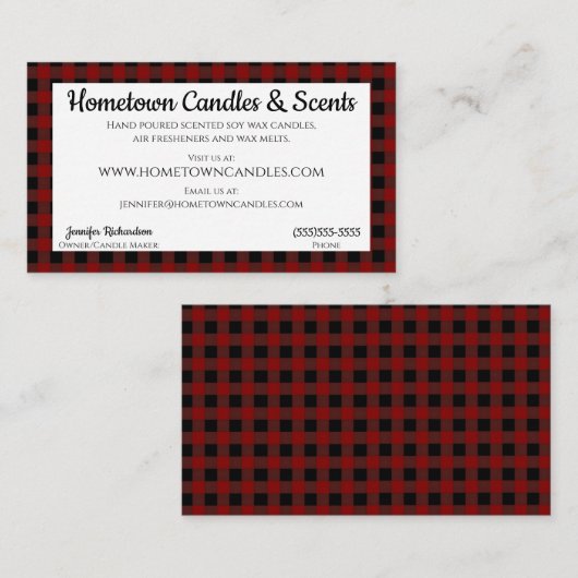 Rustic met rode en zwarte buffels visitekaartje (Voorkant / Achterkant)