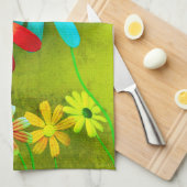 Rustic Metal Garden Flowers Kitchen Towels Theedoek (Quarter Fold)
