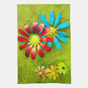 Rustic Metal Garden Flowers Kitchen Towels Theedoek