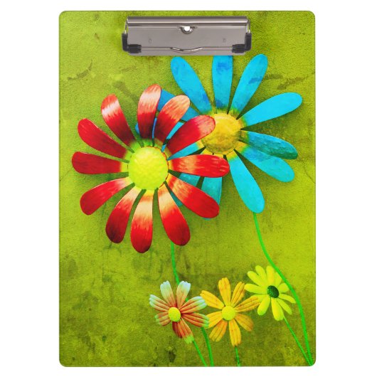 Rustic Metal Garden Flowers Klembord (Voorkant)