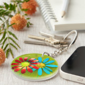 Rustic Metal Garden Flowers Sleutelhanger (Voorkant Rechts)