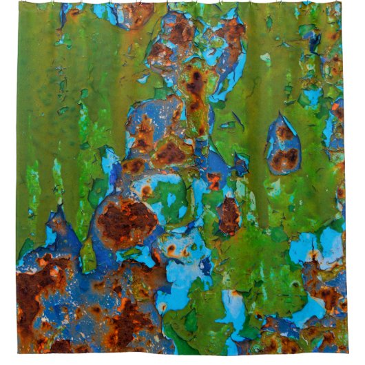 Rustic Metal Peeling Paint Grunge , Tub Douchegordijn (Voorkant)