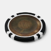 Rustic metal W monogram poker chip (Enkel)