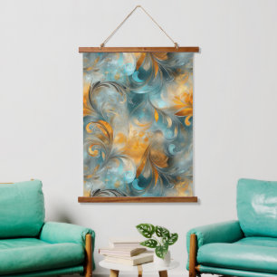 Rustic Metallic Paisley Abstract --geïnspireerd Hangend Wandkleed