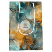 Rustic Metallic Paisley Abstract --geïnspireerd Medium Cadeauzakje (Achterkant)