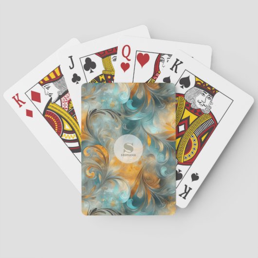 Rustic Metallic Paisley Abstract --geïnspireerd Pokerkaarten (Achterkant)