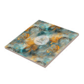 Rustic Metallic Paisley Abstract --geïnspireerd Tegeltje (Zijkant)