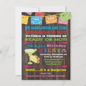 Rustic Mexican Fiesta Birthday Party Invitation Kaart (Voorkant)