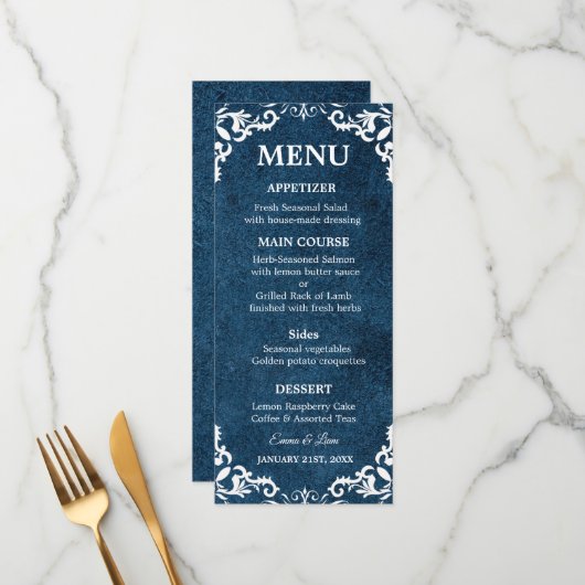 Rustic Mexican Wedding Menu Card (Voorkant / Achterkant in situ)