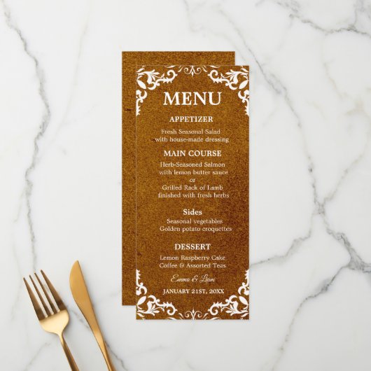 Rustic Mexican Wedding Menu Card (Voorkant / Achterkant in situ)