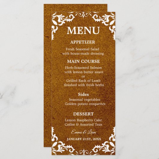 Rustic Mexican Wedding Menu Card (Voorkant / Achterkant)