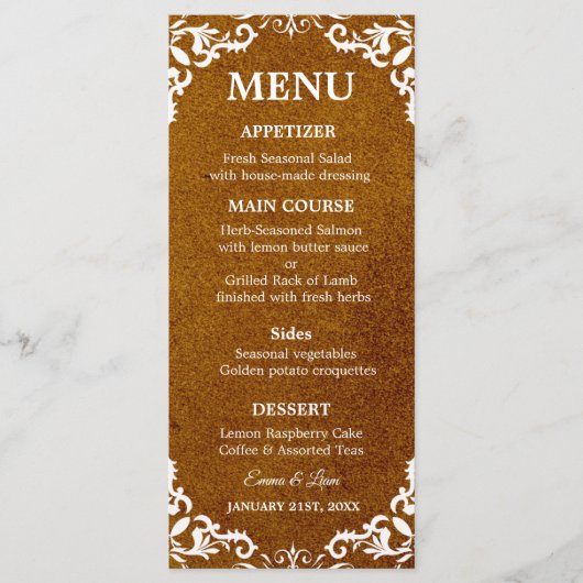 Rustic Mexican Wedding Menu Card (Voorkant)