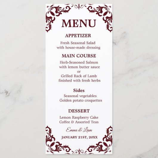 Rustic Mexican Wedding Menu Card (Voorkant)