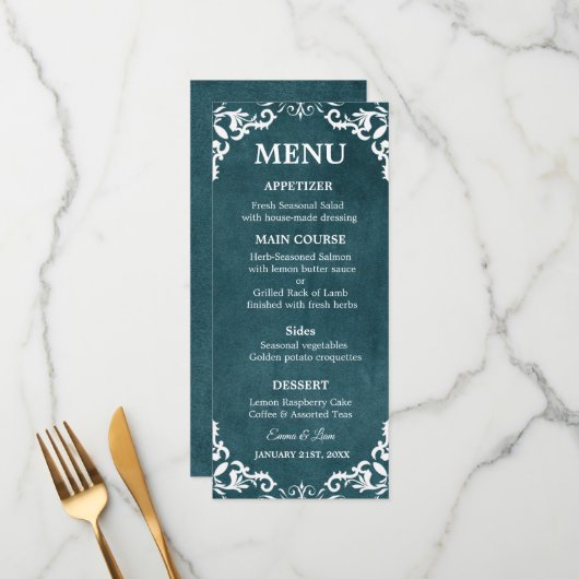 Rustic Mexican Wedding Menu Card (Voorkant / Achterkant in situ)