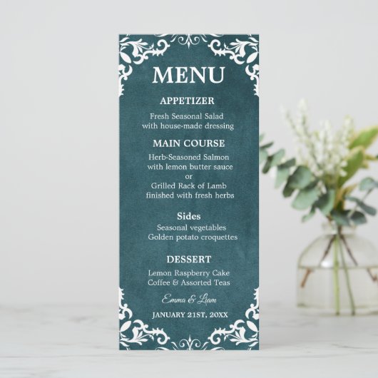 Rustic Mexican Wedding Menu Card (Staand voorkant)