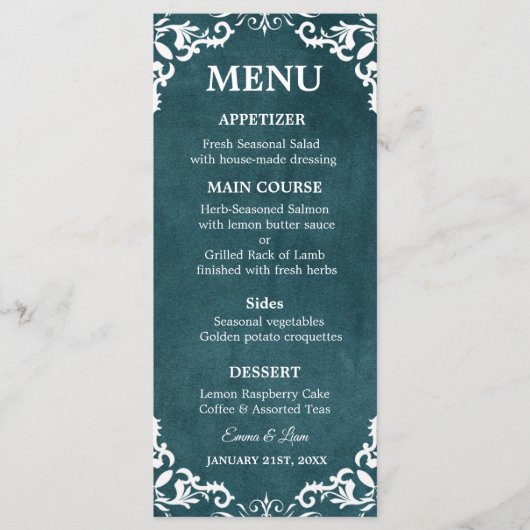 Rustic Mexican Wedding Menu Card (Voorkant)