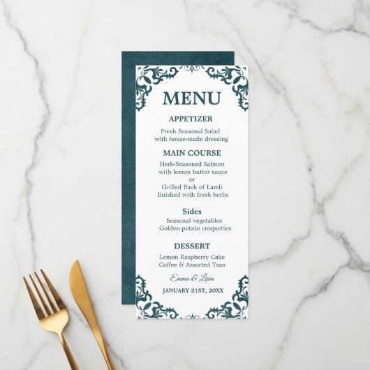 Rustic Mexican Wedding Menu Card (Voorkant / Achterkant in situ)