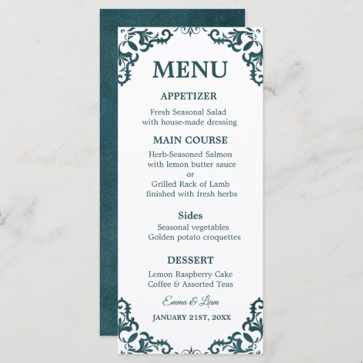 Rustic Mexican Wedding Menu Card (Voorkant / Achterkant)