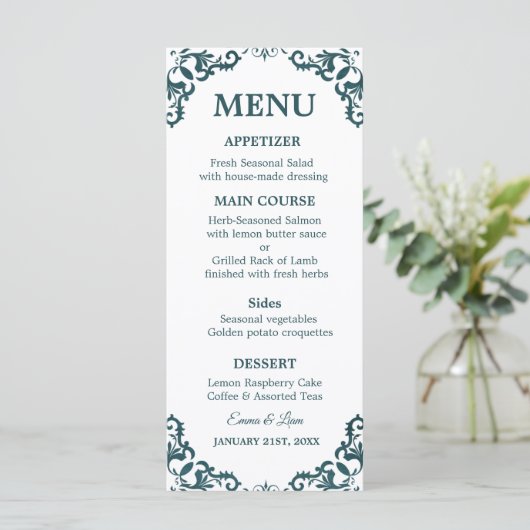 Rustic Mexican Wedding Menu Card (Staand voorkant)