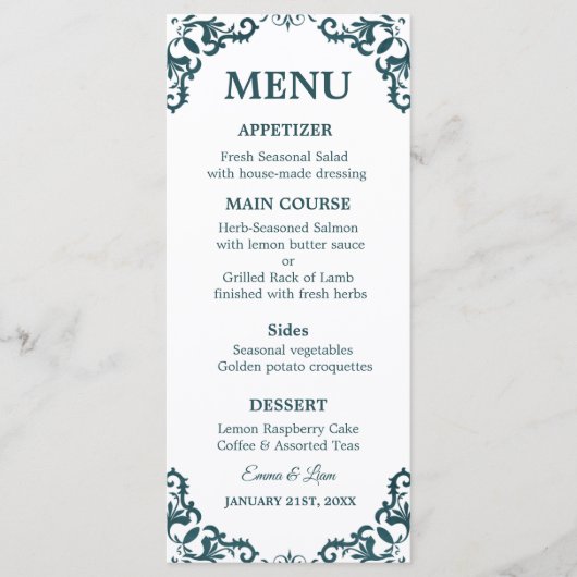 Rustic Mexican Wedding Menu Card (Voorkant)