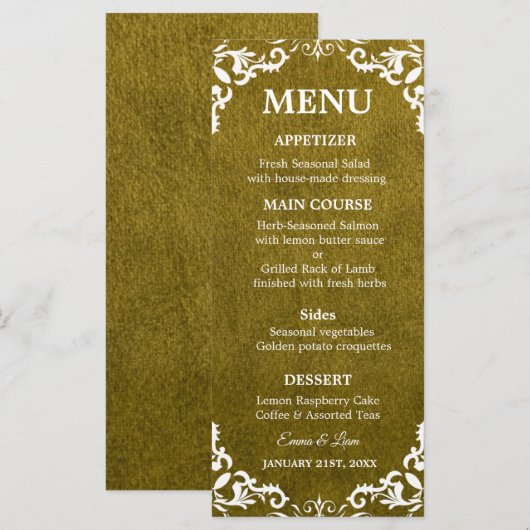 Rustic Mexican Wedding Menu Card (Voorkant / Achterkant)