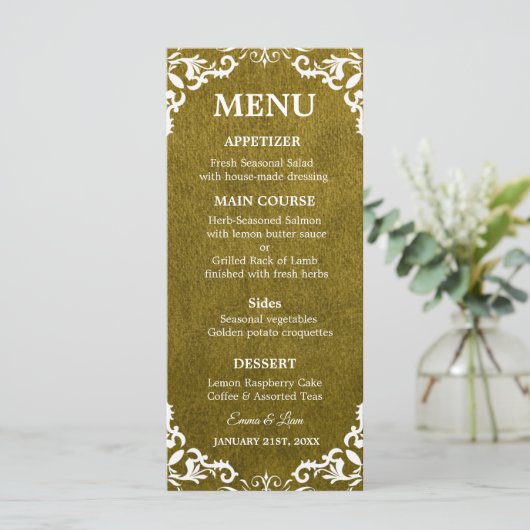 Rustic Mexican Wedding Menu Card (Staand voorkant)