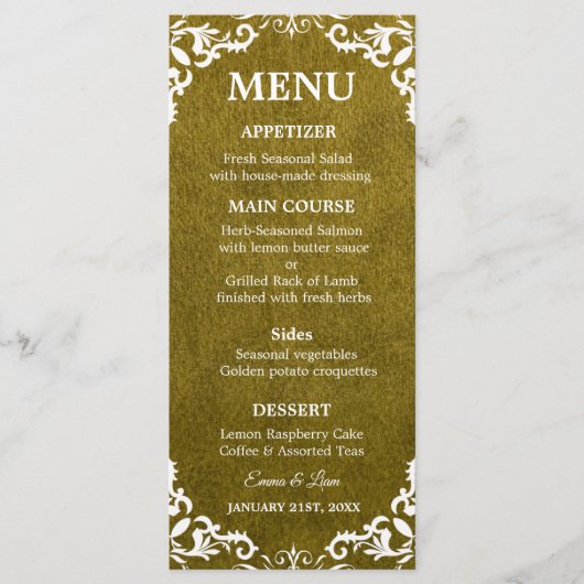 Rustic Mexican Wedding Menu Card (Voorkant)