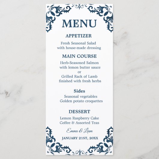 Rustic Mexican Wedding Menu Card (Voorkant)