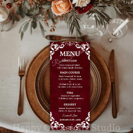Rustic Mexican Wedding Menu Card