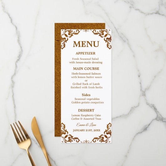 Rustic Mexican Wedding Menu Card (Voorkant / Achterkant in situ)