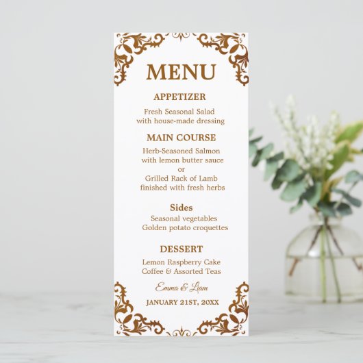 Rustic Mexican Wedding Menu Card (Staand voorkant)