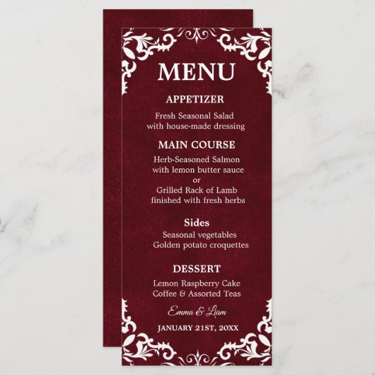 Rustic Mexican Wedding Menu Card (Voorkant / Achterkant)