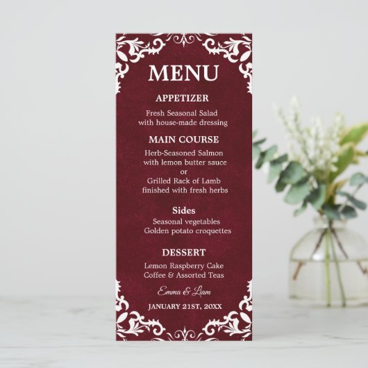 Rustic Mexican Wedding Menu Card (Staand voorkant)