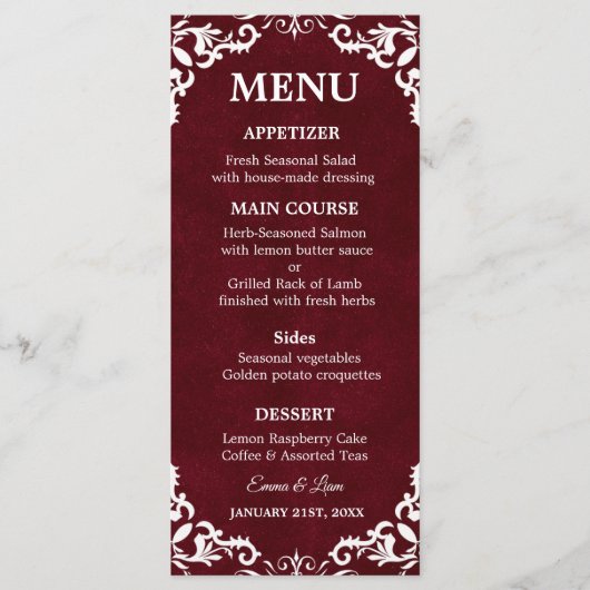 Rustic Mexican Wedding Menu Card (Voorkant)