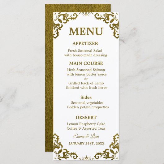Rustic Mexican Wedding Menu Card (Voorkant / Achterkant)