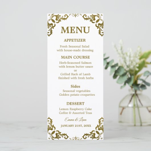 Rustic Mexican Wedding Menu Card (Staand voorkant)