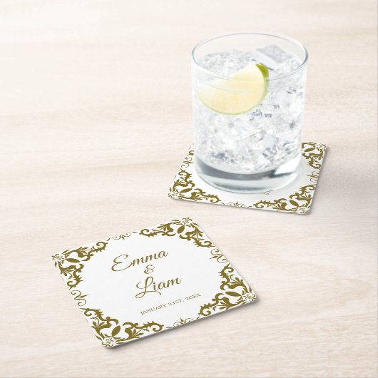 Rustic Mexican Wedding Paper Coasters Kartonnen Onderzetters (Insitu)