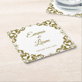 Rustic Mexican Wedding Paper Coasters Kartonnen Onderzetters (Schuin)