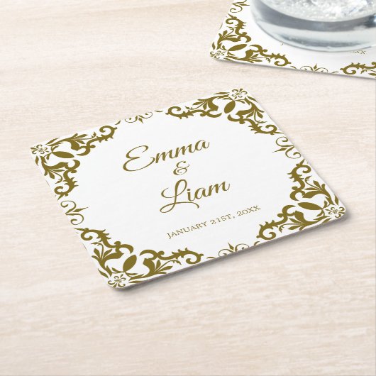 Rustic Mexican Wedding Paper Coasters Kartonnen Onderzetters (Schuin)