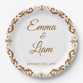 Rustic Mexican Wedding Paper Plates – Papel Picado Papieren Bordje (Voorkant)