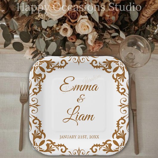 Rustic Mexican Wedding Paper Plates – Papel Picado Papieren Bordje