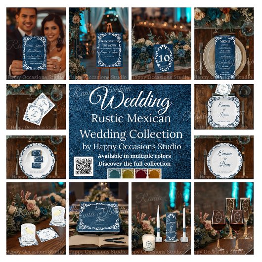 Rustic Mexican Wedding Paper Plates – Papel Picado Papieren Bordje
