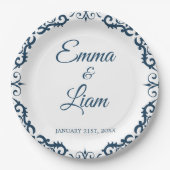 Rustic Mexican Wedding Paper Plates – Papel Picado Papieren Bordje (Voorkant)