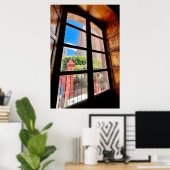 Rustic Mexico - Oude stadskerk uit Balcony Poster (Thuiskantoor)