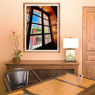 Rustic Mexico - Oude stadskerk uit Balcony Poster