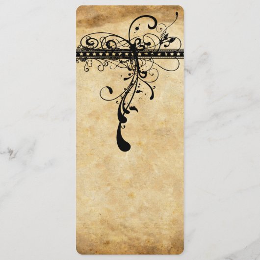 Rustic middeleeuwse renaissance Wedding Menu (Achterkant)