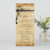 Rustic middeleeuwse renaissance Wedding Menu (Staand voorkant)