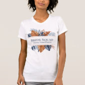 Rustic Midnight Blue Monstera Bruidsmeisjes T-shirt (Voorkant)