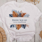 Rustic Midnight Blue Monstera Bruidsmeisjes T-shirt