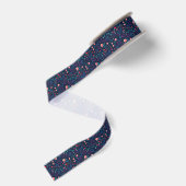 Rustic Midnight Blue Spring Flowers Garden Grosgrain Lint (Achterkant)